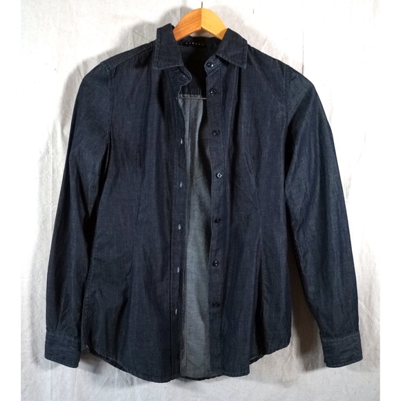Sisley Women XS Cotton Denim Blouse - Picture 2 of 16